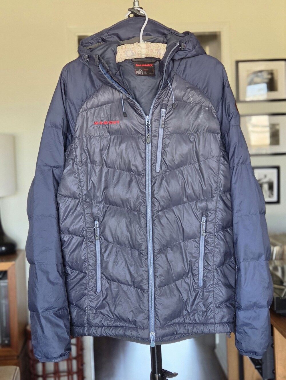 Mammut Pigot Blue Hooded Down Blend Puffer Jacket